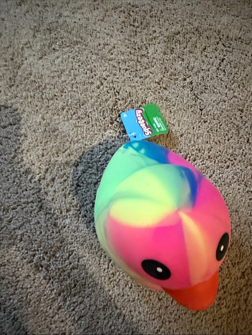 Pink & Yellow Rubber Duck Bird Toy for Playtime